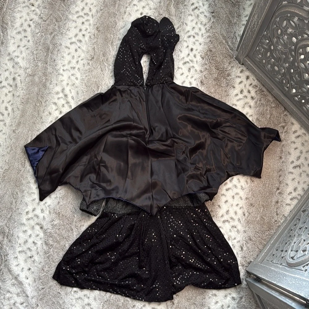 Batman costume dress girls medium sparkly superhero Halloween trick or treat
